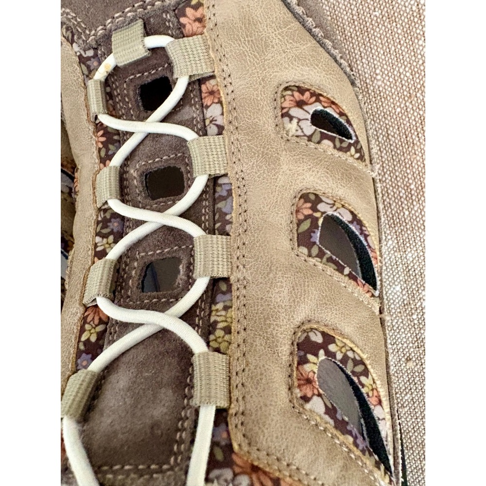 Rieker Walking Sneakers Tan Suede Floral Gorpcore Active Comfort Shoes Sz 9 - Picture 9 of 14